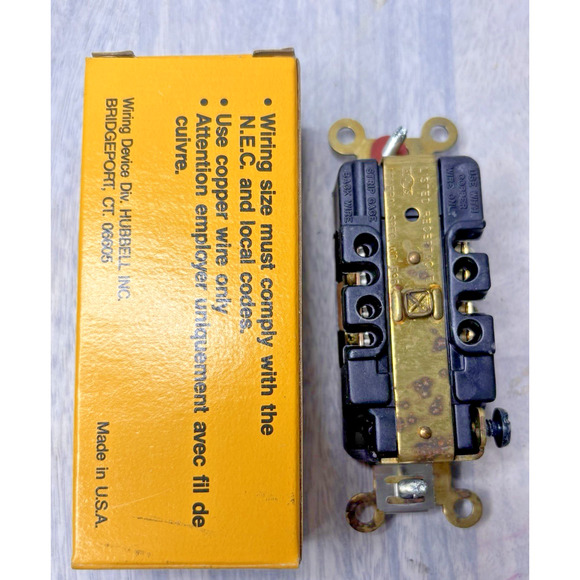 Hubbell HBL5292 Duplex Outlet 15A 125V Brown Heavy Duty Industrial Grade - Picture 2 of 3